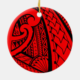 Ornamento De Cerâmica Design tribal samoano do tatuagem com spearheads