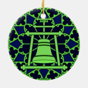 Ornamento De Cerâmica Design verde/azul de Raincross do vitral