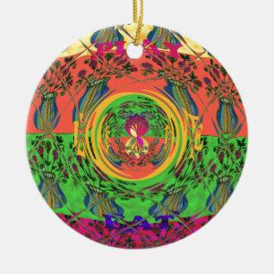 Ornamento De Cerâmica Designs florais bonitas e adoráveis.