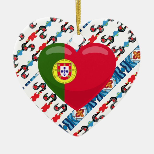 Ornamento De Cerâmica Designs portuguesas (Frente)