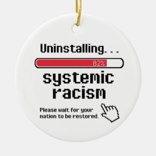Ornamento De Cerâmica Desinstalação do Racismo Sistêmico