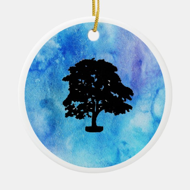 Ornamento De Cerâmica Desperdício de cerâmica do Winter Sycamore (Frente)