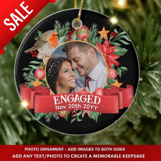 Ornamento De Cerâmica Desperdício em árvore de imagem em preto personali (Criador carregado)