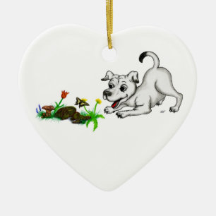 Ornamento De Cerâmica Despertar de primavera, filhote com borboleta