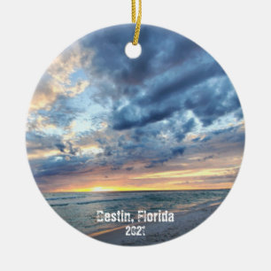 Ornamento De Cerâmica Destin Beach Personaliza As Suas Fotografias De Um