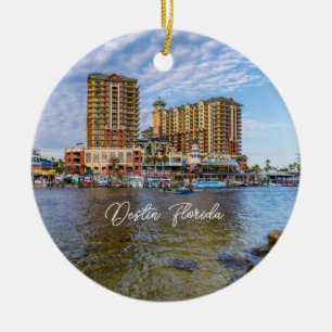 Ornamento De Cerâmica Destin Harbour Boardwalk Ornair Souvenir