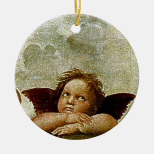 Ornamento De Cerâmica Detalhe "Sistine Madonna" de Rafael (cerca de 1513