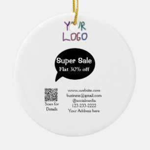 Ornamento De Cerâmica detalhes do código QR de verificação de desconto c
