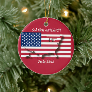 Ornamento De Cerâmica DEUS ABENÇOE AMERICA Sinalizador Personalizado Esc