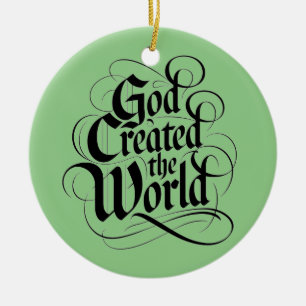 Ornamento De Cerâmica Deus Criou o mundo