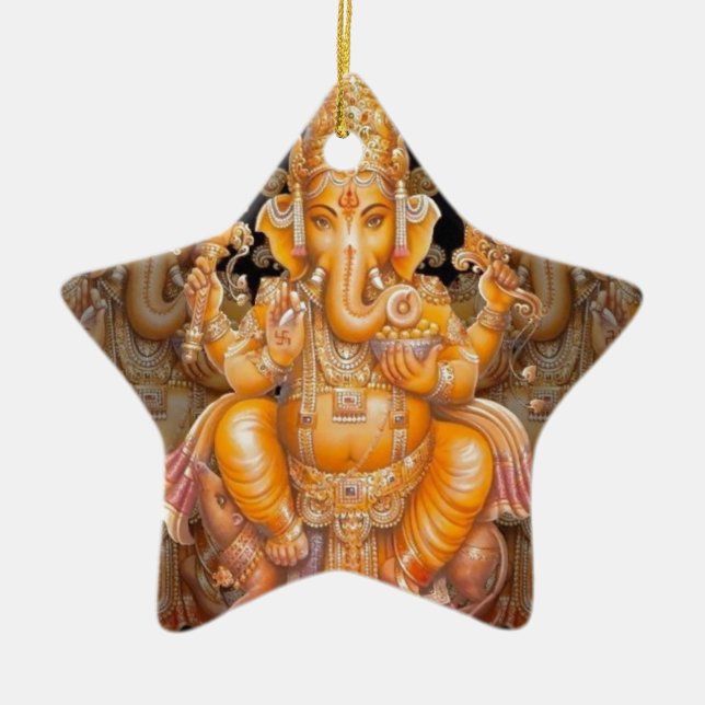 Ornamento De Cerâmica Deus Hindu Ganesh (Frente)