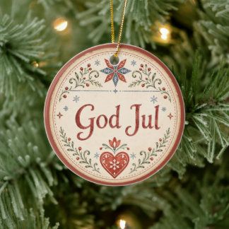 Ornamento De Cerâmica Deus Jul Nórdico | Natal norueguês