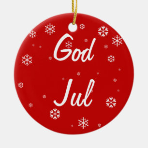 Ornamento De Cerâmica Deus Jul Snowflakes