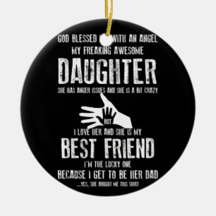 Ornamento De Cerâmica Deus Me Abençoou Com Um Anjo Minha Filha