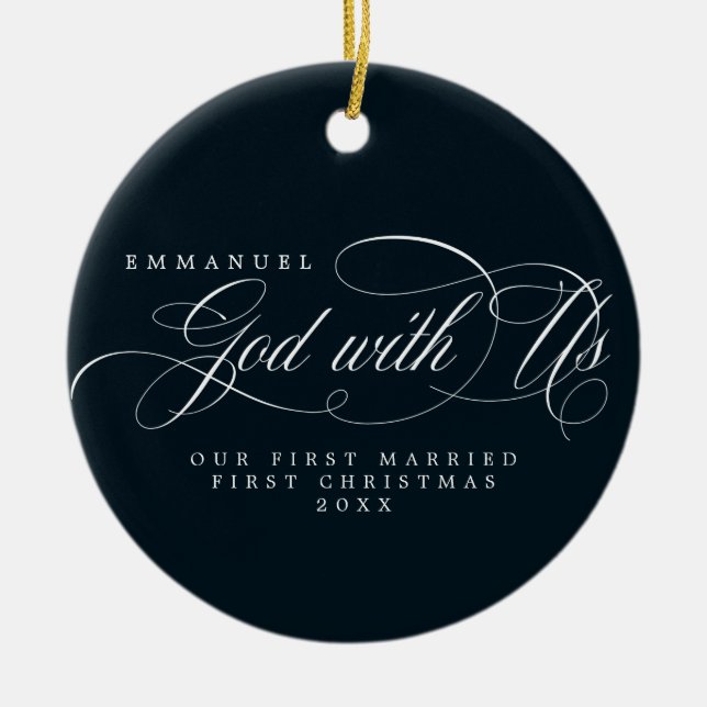 Ornamento De Cerâmica Deus Religioso Com A Foto 1rua Casada No Natal (Frente)