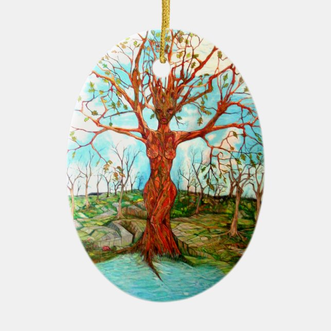 Ornamento De Cerâmica Deusa da árvore (Frente)