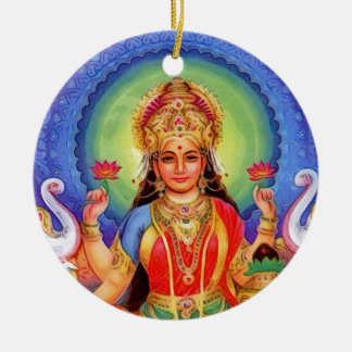 Ornamento De Cerâmica Deusa Hindu Lakshmi Maa