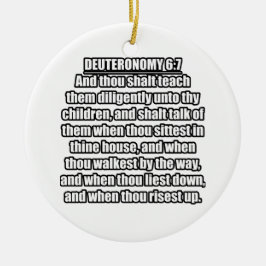 Ornamento De Cerâmica Deuteronômio 6:7 KJV Versículo da Bíblia