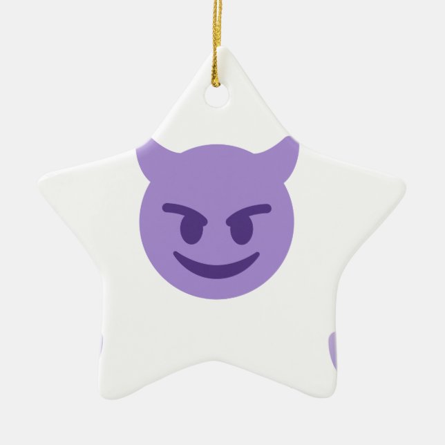 Ornamento De Cerâmica devil emoji (Frente)