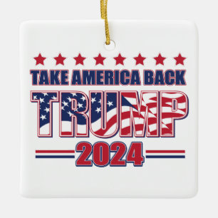 Ornamento De Cerâmica Devolva a América Trump 2024