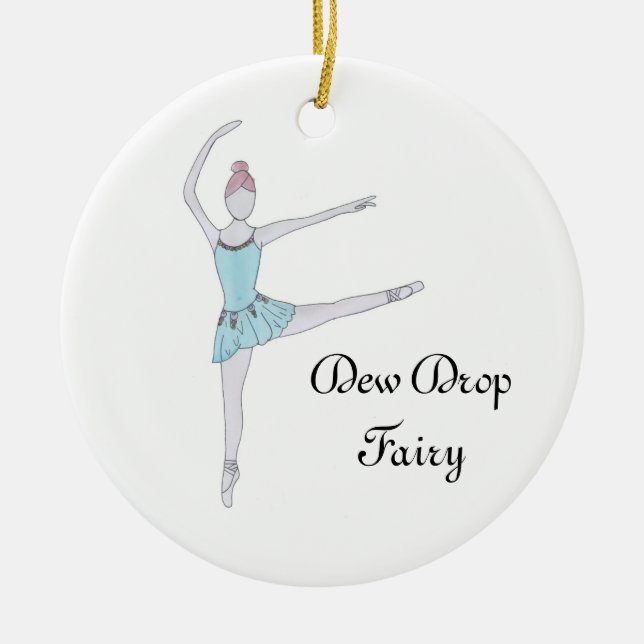 Ornamento De Cerâmica Dew Drop Fairy Keepsasakacker Personalizado (Frente)