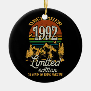 Ornamento De Cerâmica Dezembro 1992 Sunset 30 Anos aniversário de 30 an