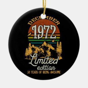Ornamento De Cerâmica Dezembro de 1972 Sunset 50 Anos 50 Anos