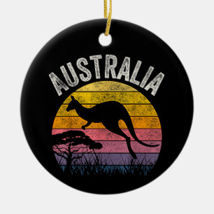Ornamento De Cerâmica Dia da Austrália Humorístico Canguru Australiano V