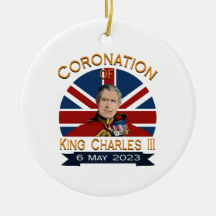 Ornamento De Cerâmica Dia da coroação do Rei Carlos III - Deus Salve o K