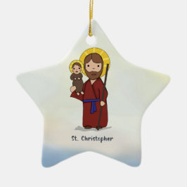 Ornamento De Cerâmica Dia da Festa de São Cristóvão Santo