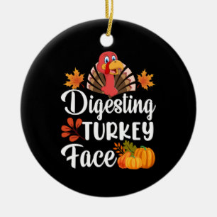 Ornamento De Cerâmica Dia de Ação de Graças - Digest Turkey Face