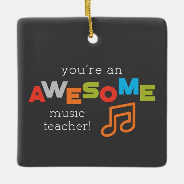 Ornamento De Cerâmica Dia de Apreciação de Professores de Música, Incrív (Frente)