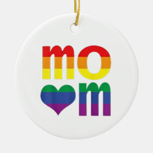 Ornamento De Cerâmica Dia de as mães LGBT do Orgulho LGBT do Arco-Íris