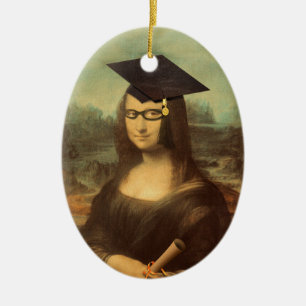 Ornamento De Cerâmica Dia de Formatação de Mona Lisa