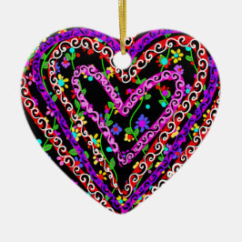 Ornamento De Cerâmica Dia de os namorados Floral Art