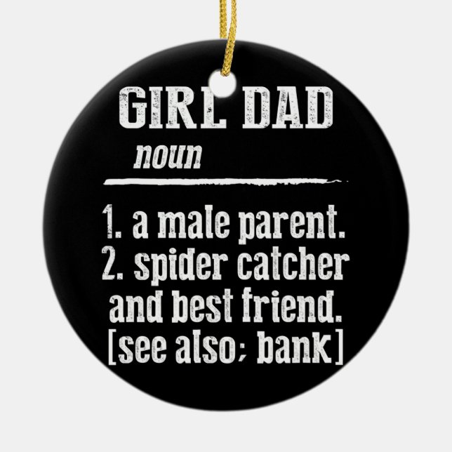 Ornamento De Cerâmica Dia de os pais De Meninos Engraçado Definição De P (Frente)