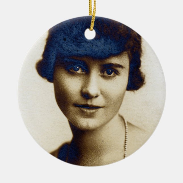 Ornamento De Cerâmica Dia do casamento de Alice Marion McPherrin 1917 (Frente)