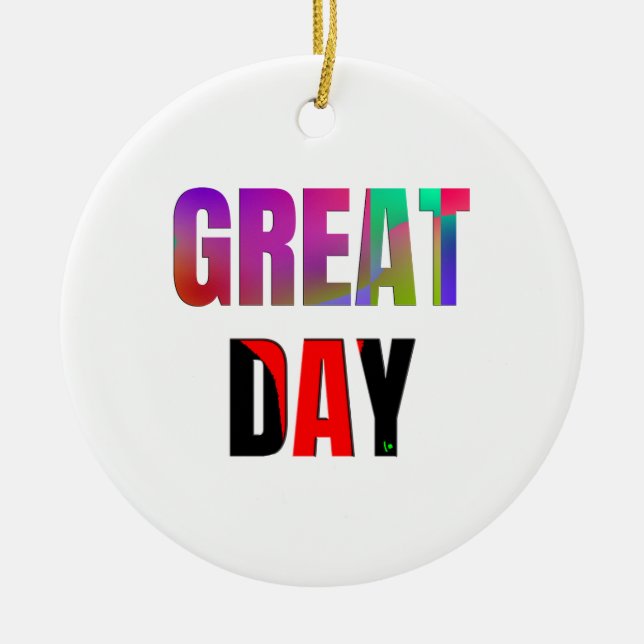 Ornamento De Cerâmica Dia do excelente. (Frente)