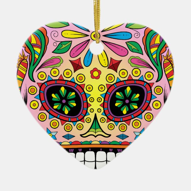 Ornamento De Cerâmica Dia dos Mortos (Frente)