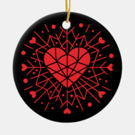 Ornamento De Cerâmica Dia dos Namorados - Coração Vermelho -