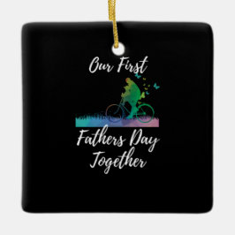 Ornamento De Cerâmica dia dos Pais  | Nosso Primeiro Dia de os pais Junt