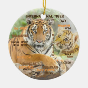 Ornamento De Cerâmica Dia Internacional do Tigre, 29 de julho, Tipografi