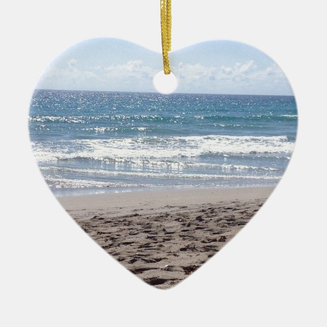 Ornamento De Cerâmica Dia na praia (Frente)
