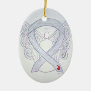 Ornamento De Cerâmica Diabetes Sensibilização Ribbon Angel Ornament