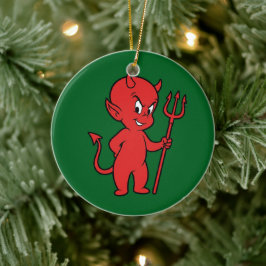 Ornamento De Cerâmica Diabo Vermelho