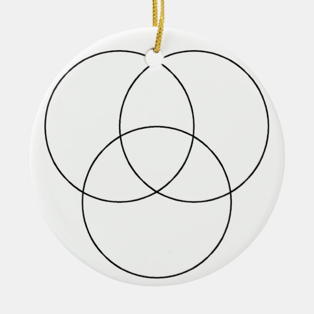 Ornamento De Cerâmica Diagrama de DIY Venn (Frente)