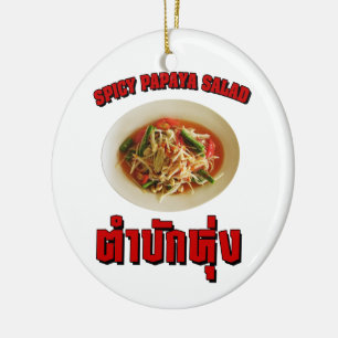 Ornamento De Cerâmica Dialeto de Isaan Spicy Papaya
