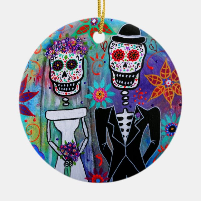 ORNAMENTO DE CERÂMICA DIÂMETRO DE LOS MUERTOS CASAMENTO (Frente)