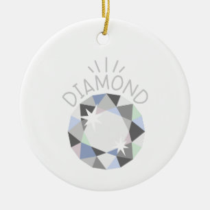 Ornamento De Cerâmica Diamond Birthstone