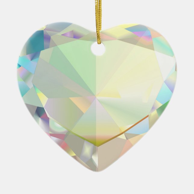 Ornamento De Cerâmica Diamond Heart (Frente)